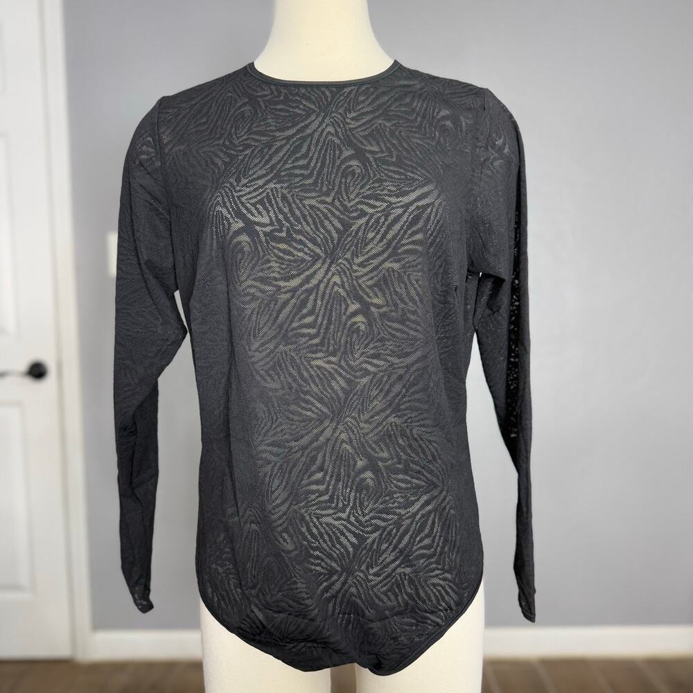 Yitty Hot Mesh Long Sleeve Bodysuit, Black, XXL/1X